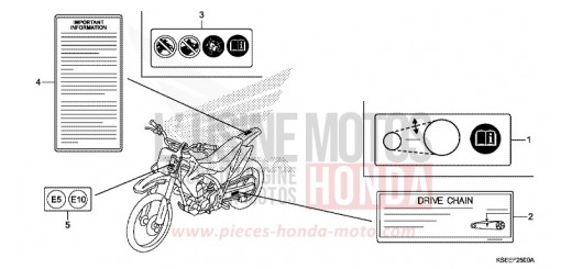 ETIQUETTE DE PRECAUTIONS CRF150RBJ de 2018